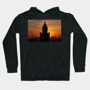 St. Pauli Landungsbrücken, Hamburg, dusk, afterglow Hoodie